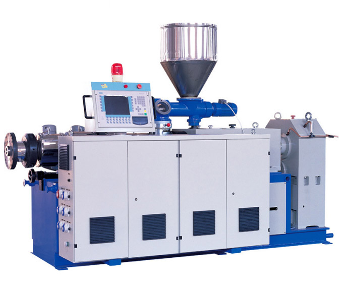 Plastic pipe extrusion production line
